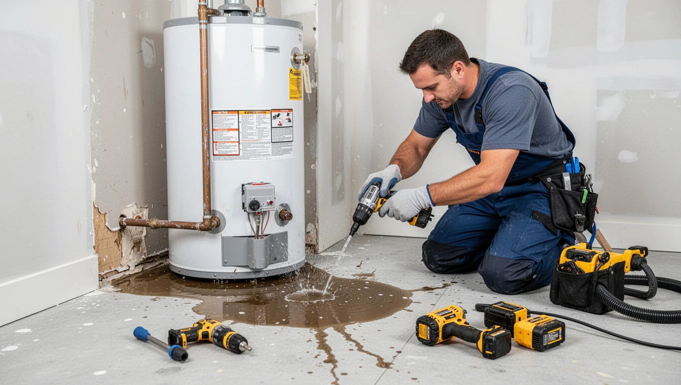 Water Heater Leak Cleanup
